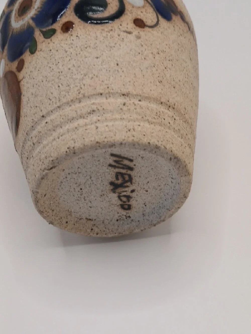 Tonala Hand-painted Floral Pottery Vase 5.5